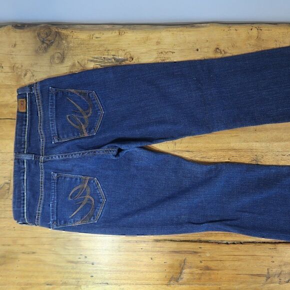 X2 CURVY DARK WASH REGULAR RISE BOOT CUT BLUE DENIM JEANS WOMENS SIZE 4 - Picture 11 of 12